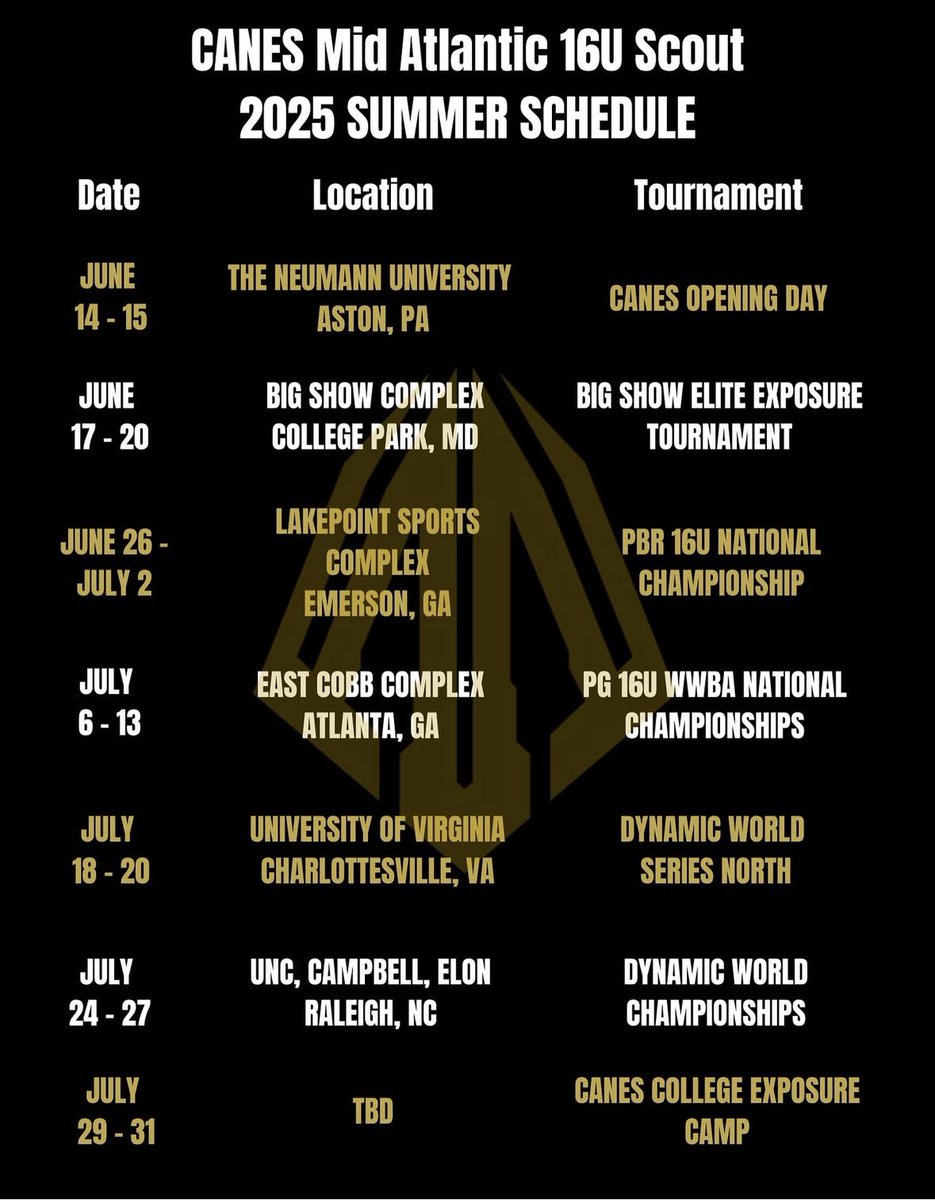 My summer schedule. 
Excited to compete!