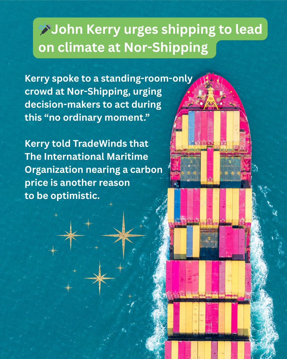 Pacific Environment (@pacenvironment) on Twitter photo 🚢 <a href="/IMOHQ/">International Maritime Organization</a> nearing a carbon price is another reason to be optimistic. – John Kerry at #NorShipping, via @TradeWindsNews
That’s big.
A carbon price could finally hold the 6th-largest global emitter accountable.
#ZeroEmissionsShipping #IMO #ClimateAction 🚢 <a href="/IMOHQ/">International Maritime Organization</a> nearing a carbon price is another reason to be optimistic. – John Kerry at #NorShipping, via @TradeWindsNews
That’s big.
A carbon price could finally hold the 6th-largest global emitter accountable.
#ZeroEmissionsShipping #IMO #ClimateAction