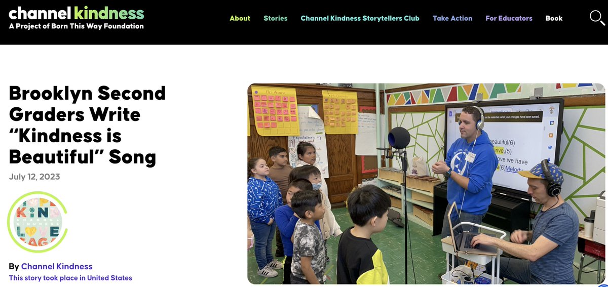 Dan 🎙️ (@dannybrook734) on Twitter photo On it! The 4th graders at PS204 in Brooklyn are the kindest ever! (They were 2nd graders at the time)
youtube.com/watch?v=rvg767…
Music video 👆
<a href="/BTWFoundation/">Born This Way Foundation</a> /<a href="/channelkindness/">Channel Kindness</a> feature 👇
channelkindness.org/kindness-is-be…
I love the consistency and tenacity of your messaging <a href="/brawlerreal/">Brooklyn Brawler</a> On it! The 4th graders at PS204 in Brooklyn are the kindest ever! (They were 2nd graders at the time)
youtube.com/watch?v=rvg767…
Music video 👆
<a href="/BTWFoundation/">Born This Way Foundation</a> /<a href="/channelkindness/">Channel Kindness</a> feature 👇
channelkindness.org/kindness-is-be…
I love the consistency and tenacity of your messaging <a href="/brawlerreal/">Brooklyn Brawler</a>