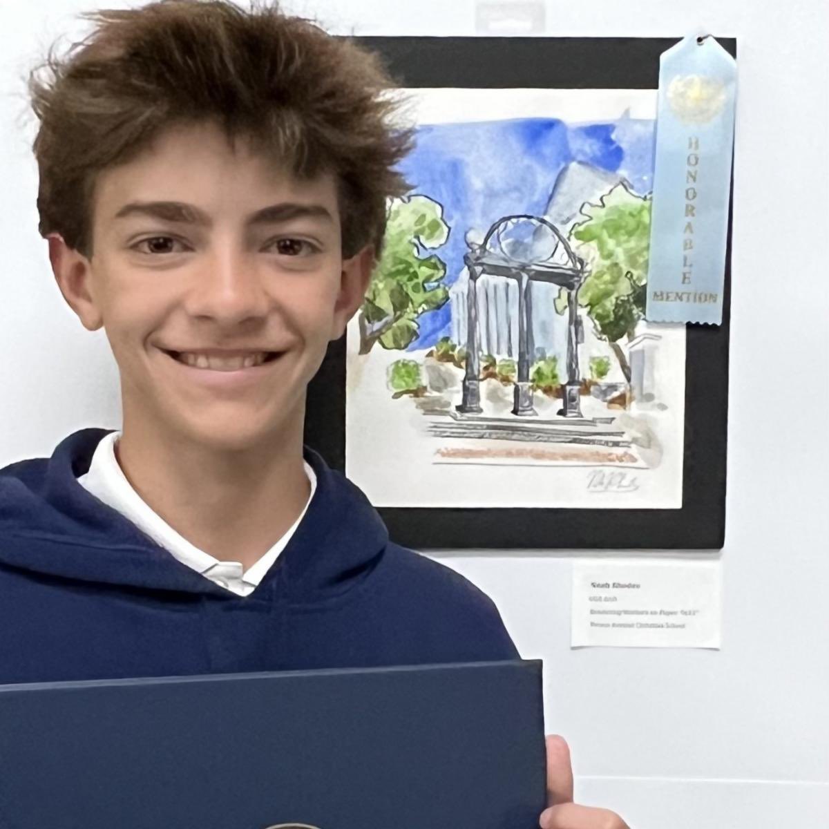 Two Prince visual arts students were selected to have their artwork displayed at the 2025 Georgia-10 Congressional Art Show. Sophomore Laura Rentz submitted a drawing of a Georgia farm, &amp; freshman Noah Rhodes received Honorable Mention for his watercolor painting of the UGA arch.