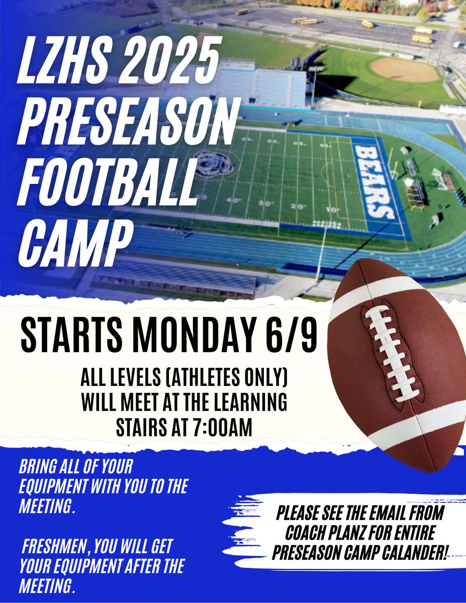 Camp starts Monday!  Please check your emails and remind for more information!
#ATPrelentlessly