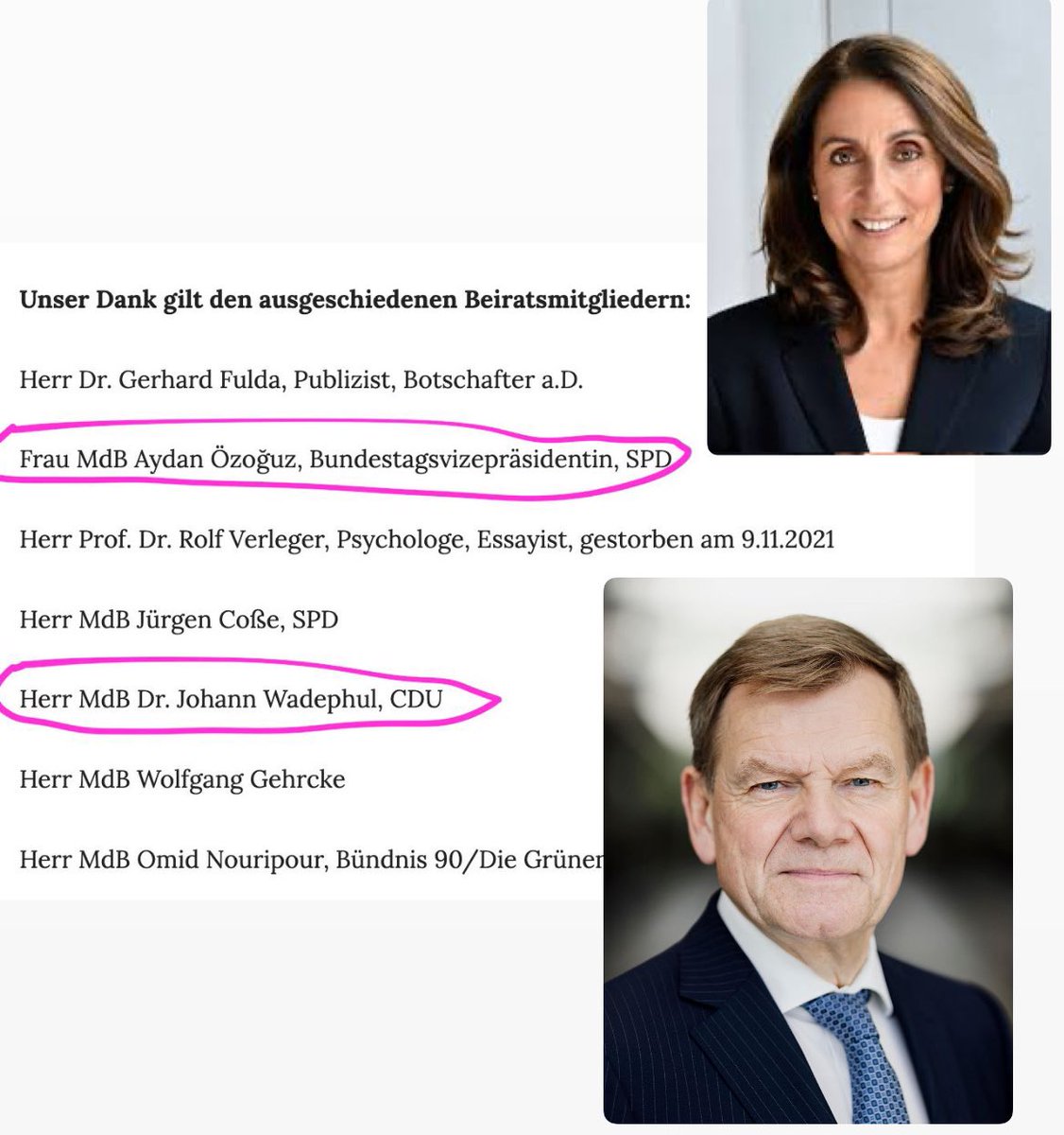 Iman Sefati (@isefati) on Twitter photo Außenminister <a href="/AussenMinDE/">Johann Wadephul</a> war – ebenso wie SPD-Politikerin <a href="/oezoguz/">Aydan Özoğuz</a> – Beiratsmitglied eines palästinensischen Vereins, der wegen seiner Unterstützung (Zusammenarbeit?) umstrittener Gruppen in der Kritik steht.
Diese Gruppierung war in den vergangenen Monaten bei Außenminister <a href="/AussenMinDE/">Johann Wadephul</a> war – ebenso wie SPD-Politikerin <a href="/oezoguz/">Aydan Özoğuz</a> – Beiratsmitglied eines palästinensischen Vereins, der wegen seiner Unterstützung (Zusammenarbeit?) umstrittener Gruppen in der Kritik steht.
Diese Gruppierung war in den vergangenen Monaten bei