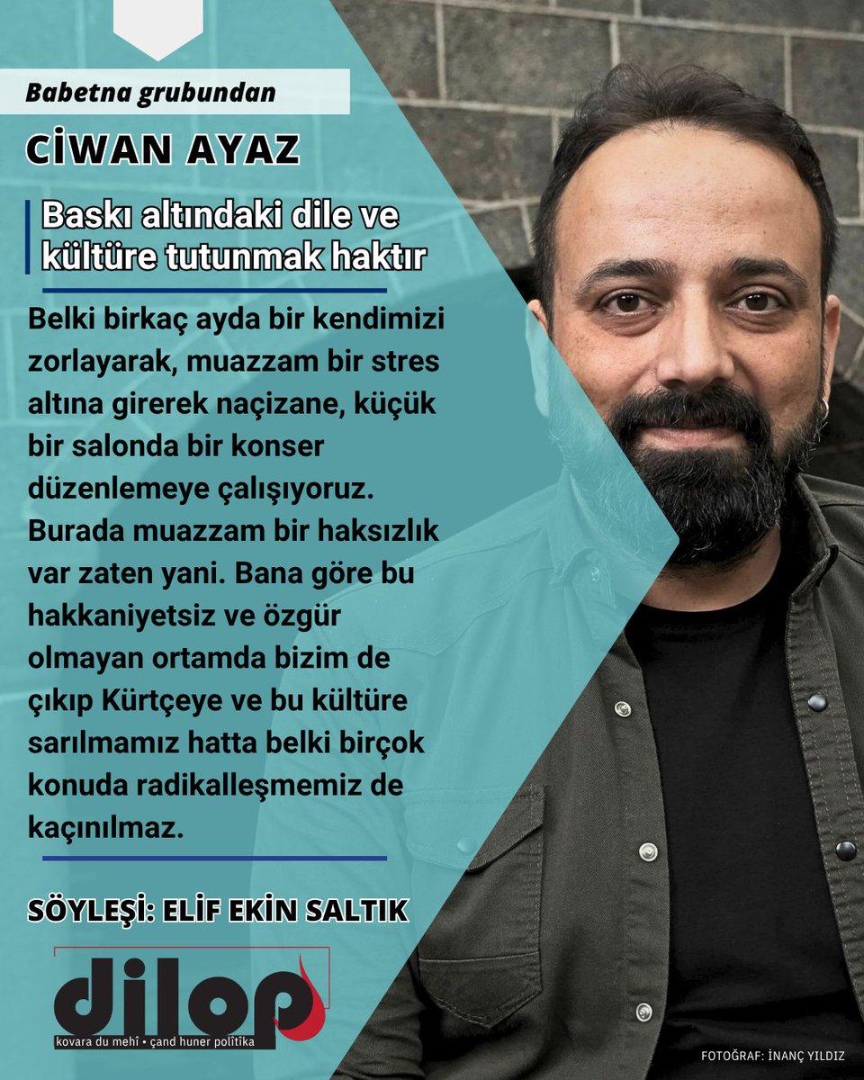 ‘Baskı altındaki dile ve kültüre tutunmak haktır’

🗣️SÖYLEŞİ: ELİF EKİN SALTIK

🔗kovaradilop.net/2025/05/11/bab…