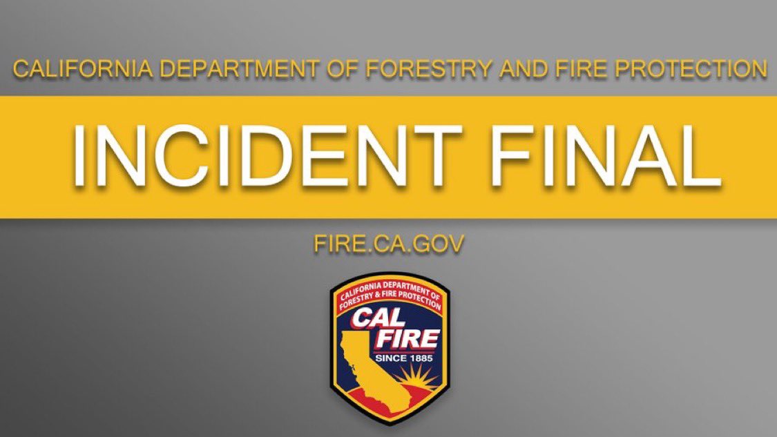 #RectorIncident [Final] 56 acres grass,brush, and oak woodland, 56 acres 100% contained. Suppression repair is underway.