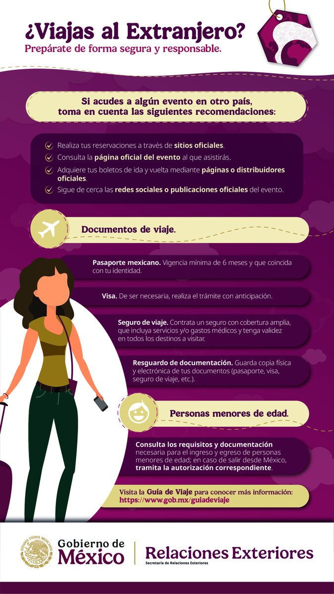 EmbaMexGua's tweet image. ¿✈️Viajas al extranjero? Te brindamos algunas recomendaciones📃 para que tu próximo viaje sea seguro y responsable. 🌎 Te recordamos nuestros 📞teléfonos de emergencia de protección y asistencia a mexicano en 🇬🇹@SRE_mx