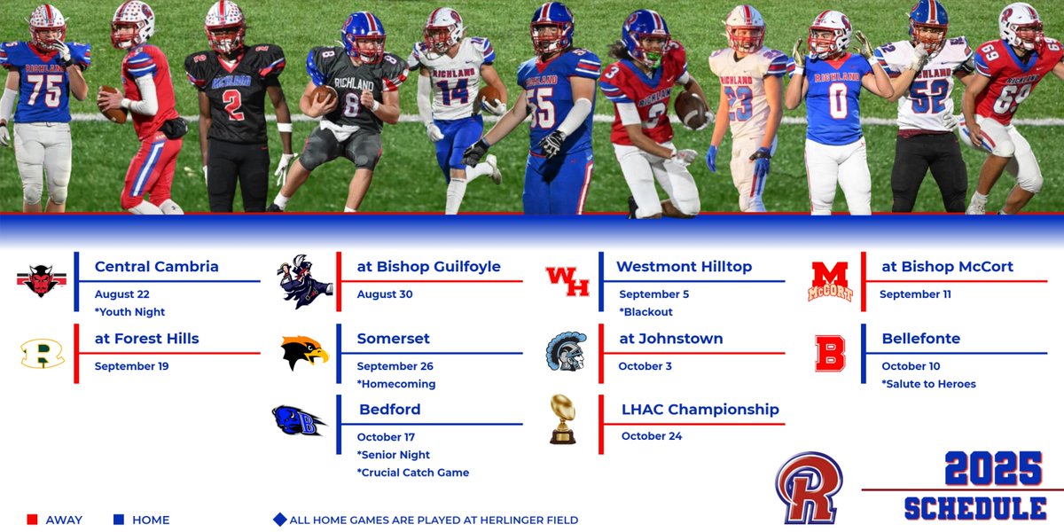 2025 Varsity Football Schedule