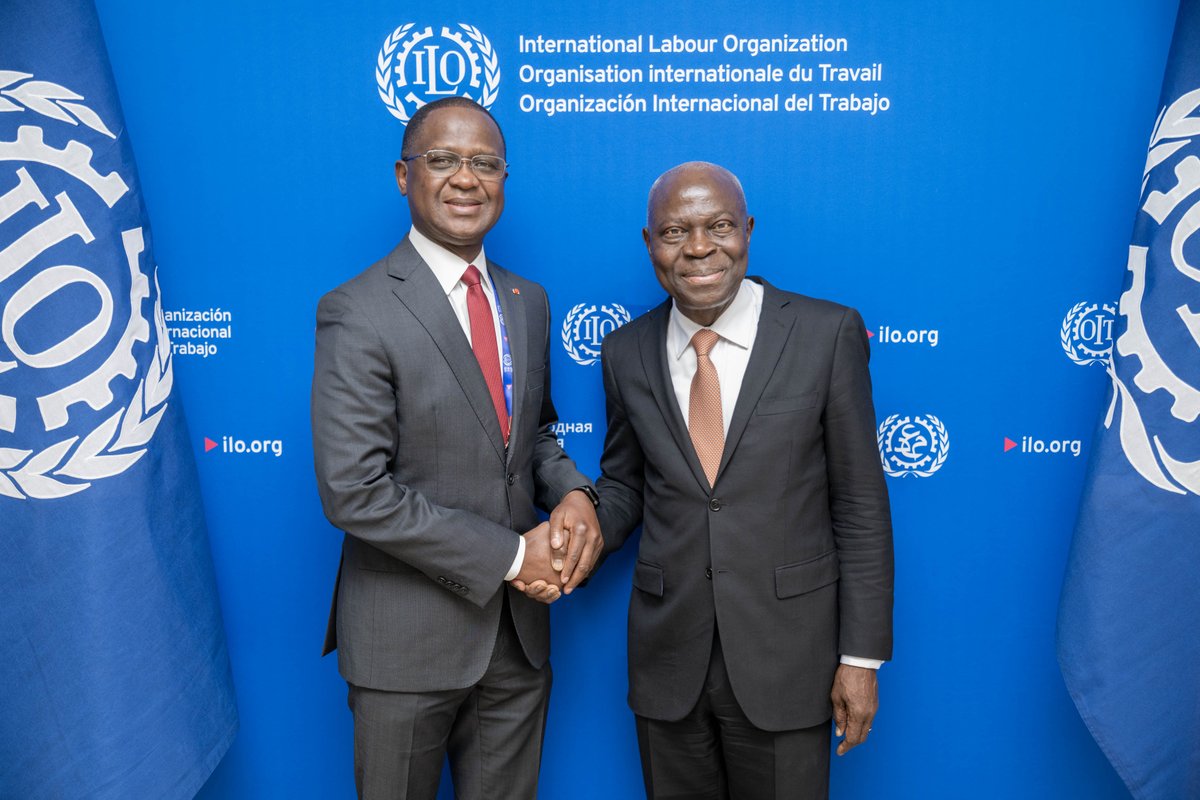 La délégation de la <a href="/Cgeci_Officiel/">CGECI - Le Patronat Ivoirien</a> à la #CIT2025 a échangé avec <a href="/GilbertFHoungbo/">Gilbert F. Houngbo</a>.

Une rencontre clé pour renforcer la collaboration #OIT-secteur privé ivoirien. 

#TravailDécent #DialogueSocial #Emploi