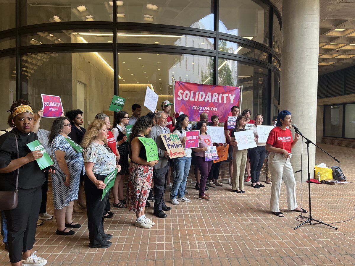 CRLONLINE's tweet image. Cat Farman, Chapter President, CFPB Union NTEU 335 @cfpb_union - details the vital consumer protections that the CFPB provides- protections that will be lost if HR1 passes today. #DefendCFPB