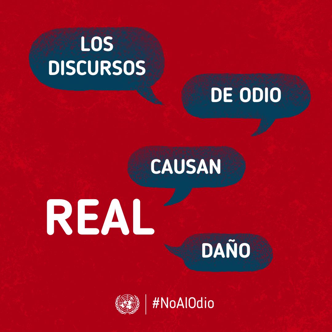 El odio se expresa con palabras, pero su impacto puede causar grave daño.

El discurso de odio en línea alimenta la violencia y la división en el mundo real. Hoy, elige ser una voz que une, no que divide.

✋ Denuncia el odio.
🤝 Apoya a quienes son blanco de ataques.
📢 Ayuda a