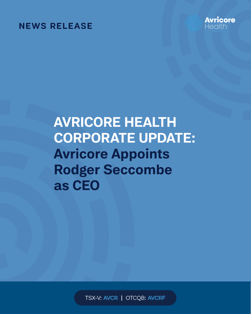 📣 We’re pleased to welcome Rodger Seccombe as our new CEO! As a driving force behind HealthTab, we look forward to Rodger taking the helm as we extend our many thanks to Hector Bremner for his leadership and impact.

Read more: bit.ly/3FA19fF $AVCR #stocks #healthtech