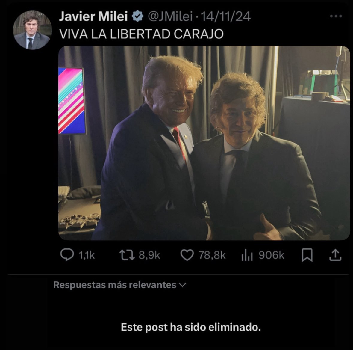 MILEI ELIMINÓ SU FOTO CON TRUMP JAJAJJAJAJAJAJAJAJAJA 💀