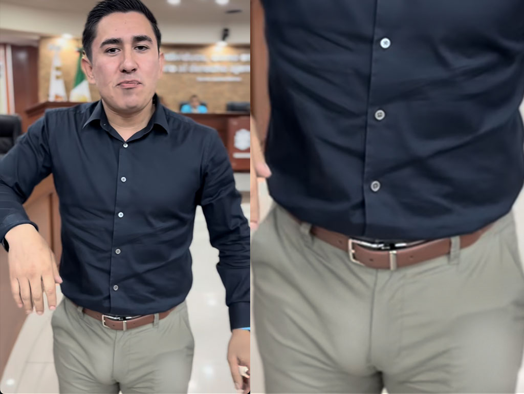 Poniendo atención al diputado  🍆#diegoechevarria #bulto #bulge #jeansbulge #bulgeman #publicbulge