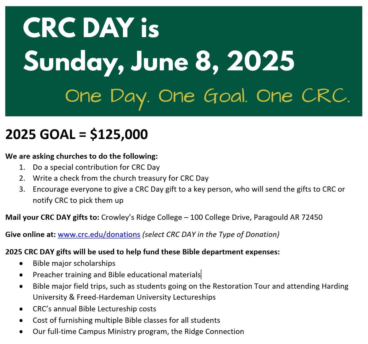 Crowley’s Ridge College:
