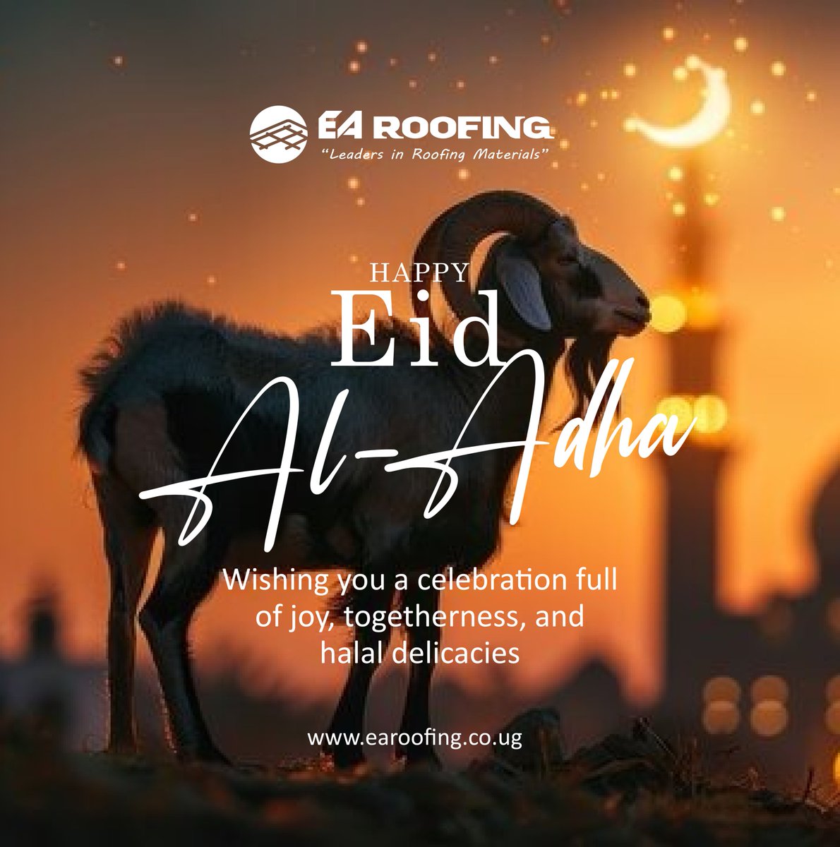 Eid Mubarak!
We wish you and your family peace, happiness, and health on this sacred occasion.
From all of us at East African Roofing Systems.
#EARoofing #Eid2025 #EidAlAdha