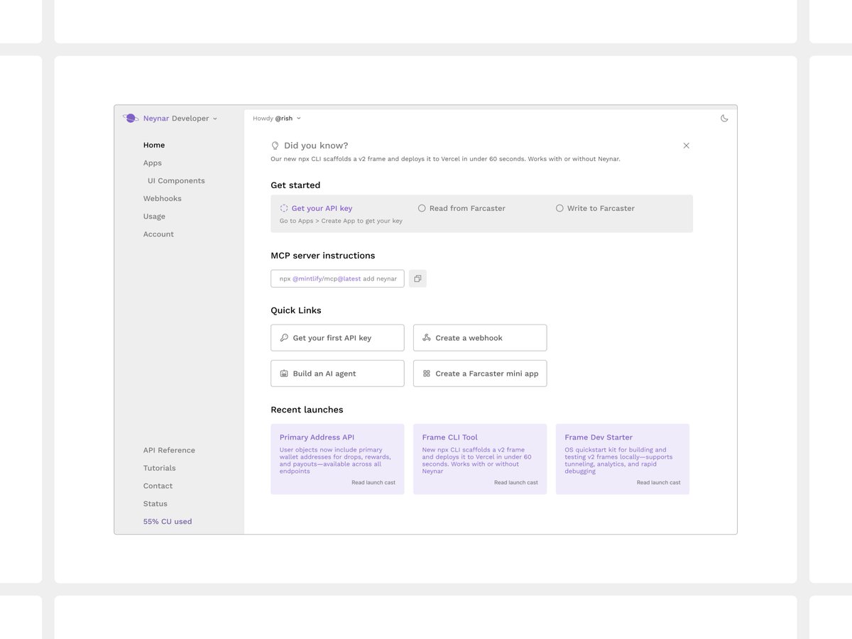 new <a href="/neynarxyz/">Neynar</a> dev portal teaser