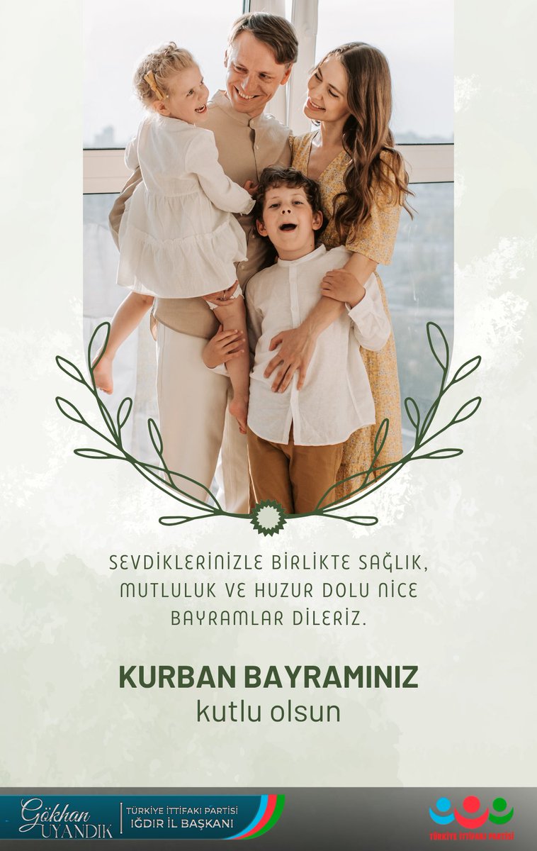 Bayramlar; kırgınlıkların unutulduğu, gönüllerin birleştiği,
Sevgiyle dolup taştığı mübarek zamanlardır.
Kurban Bayramı’nız kutlu, yüreğiniz umutla dolu olsun.