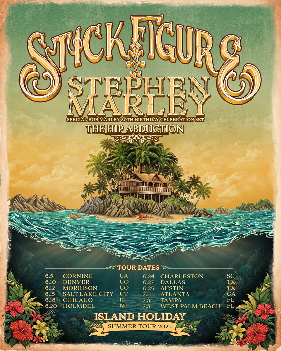 🚌☀️ @StephenMarley’s Babylon By Bus Summer Tour starts TONIGHT in Corning, CA with Stick Figure and The Hip Abduction, plus a few headlining shows in Sacramento, San Diego and Vegas! He’ll be performing a special Bob Marley 80th Birthday performance. See you on the road 💚💛❤️