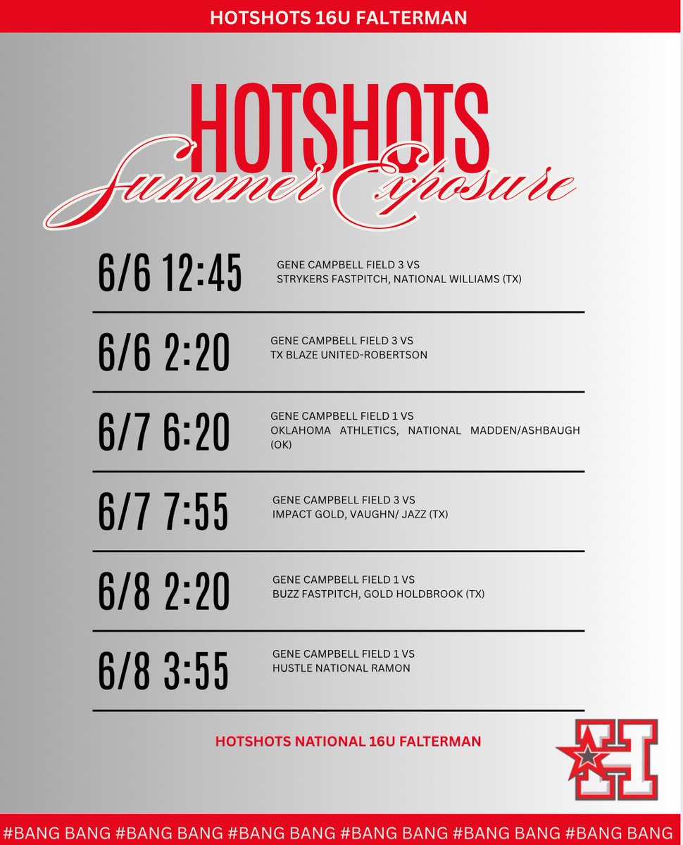 Hadley lebow (@hadley_lebow) on Twitter photo Schedule for <a href="/08Hotshots/">Hotshots National 16u Falterman</a> is out for this weekend!! Can’t wait!! <a href="/s_lex23/">Coach Lex</a> <a href="/Taylor_Bolts/">Taylor Harper</a> <a href="/KUSoftball/">Kansas Softball</a> <a href="/UHCougarSB/">Houston Softball</a> <a href="/ExtraInningSB/">EXTRA INNING SOFTBALL</a> <a href="/los_stuff/">Carlos Arias</a> <a href="/ASUSoftball/">Sun Devil Softball</a> #bangbang Schedule for <a href="/08Hotshots/">Hotshots National 16u Falterman</a> is out for this weekend!! Can’t wait!! <a href="/s_lex23/">Coach Lex</a> <a href="/Taylor_Bolts/">Taylor Harper</a> <a href="/KUSoftball/">Kansas Softball</a> <a href="/UHCougarSB/">Houston Softball</a> <a href="/ExtraInningSB/">EXTRA INNING SOFTBALL</a> <a href="/los_stuff/">Carlos Arias</a> <a href="/ASUSoftball/">Sun Devil Softball</a> #bangbang