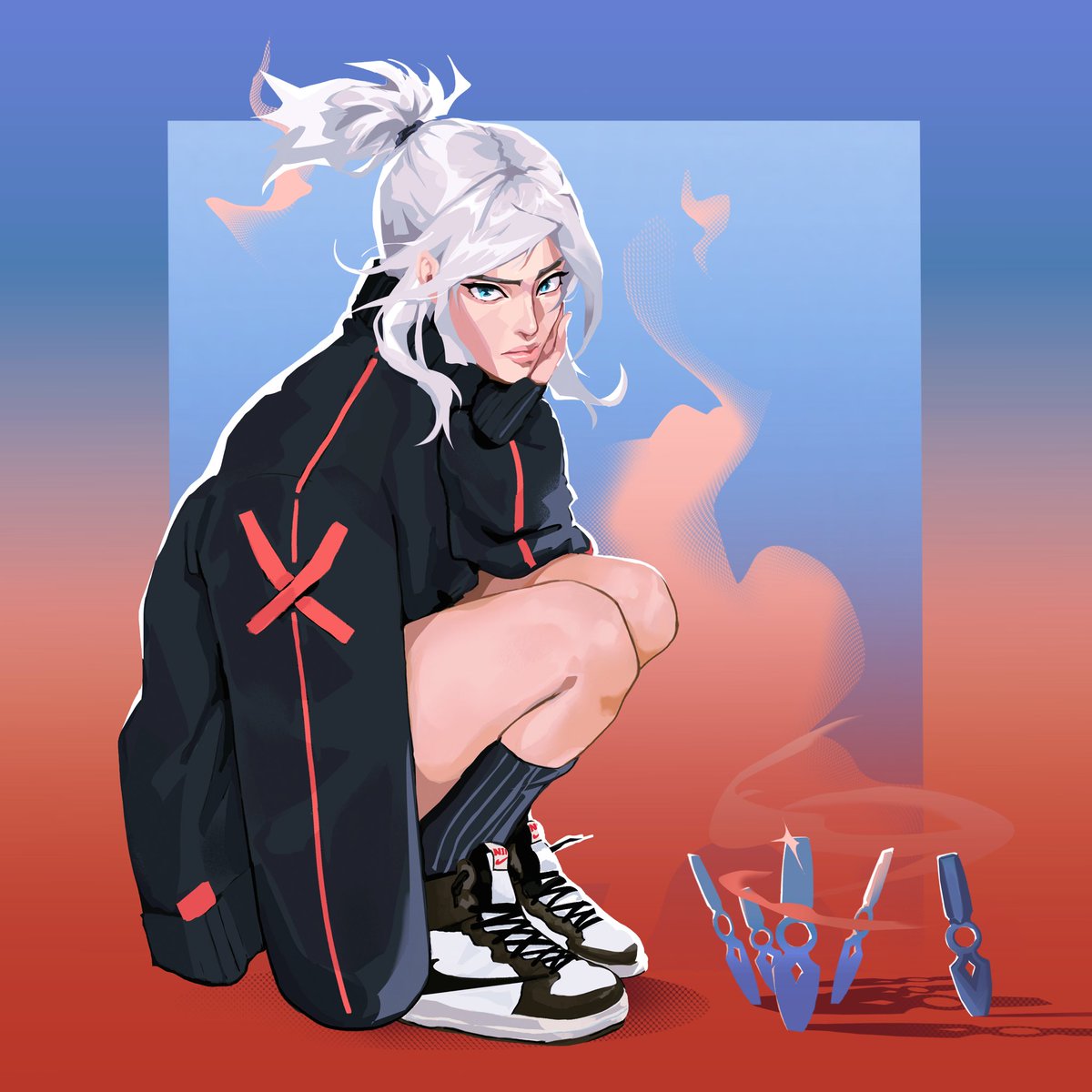 Jett for <a href="/VALORANT/">VALORANT</a> s 5 year bday 🩵