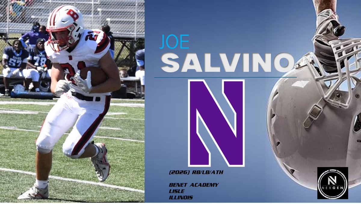 Keith Smilie (@nexgenscouting) on Twitter photo ✔️Friday 📍Northwestern <a href="/NUFBFamily/">Northwestern Football</a>
⏩2026 RB/LB/ATH Joe Salvino <a href="/JoeSal26/">Joe Salvino</a>
Benet Academy (IL) ✔️Friday 📍Northwestern <a href="/NUFBFamily/">Northwestern Football</a>
⏩2026 RB/LB/ATH Joe Salvino <a href="/JoeSal26/">Joe Salvino</a>
Benet Academy (IL)