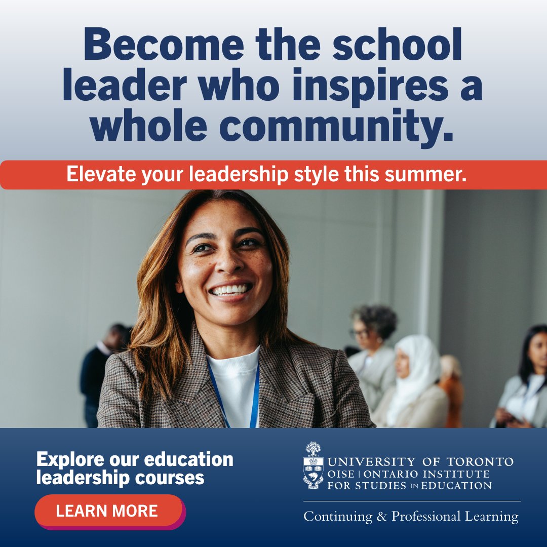 This summer might be the right time to invest in yourself — whether you're stepping into a new role or building on the work you already do in your school community.
Start your school leadership journey July 3: 
hubs.la/Q03qZzNd0
#SchoolLeadership #PQP #oiseedleaders