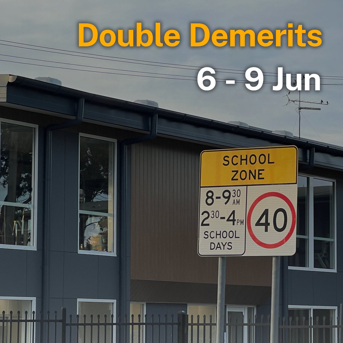 Double demerits are now in force and school zones remain in operation today 🏫 

Before you get on the road ⬇️

⏱️ Keep under the speed limit
👍 Make sure you and your passengers are wearing your seatbelts correctly
🏍️ Wear your helmet if riding a bike
📵 Put your phone away