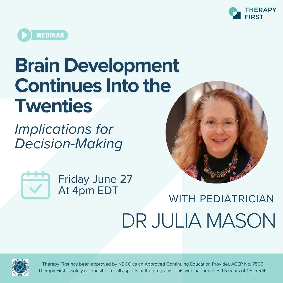 Therapy First (@therapyfirstorg) on Twitter photo 🧠✨ Join experienced pediatrician <a href="/JuliaMasonMD1/">Julia Mason MS MD</a> for an engaging and informative exploration of the adolescent brain.
Our June webinar will delve into the fascinating—and sometimes perplexing—process of neurological development during adolescence.
As young brains mature at 🧠✨ Join experienced pediatrician <a href="/JuliaMasonMD1/">Julia Mason MS MD</a> for an engaging and informative exploration of the adolescent brain.
Our June webinar will delve into the fascinating—and sometimes perplexing—process of neurological development during adolescence.
As young brains mature at