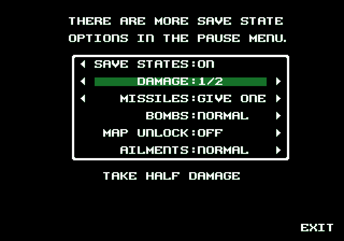 Zexion features tons of different assist options to fine tune the difficulty of the game, should you need to. Lot's of different damage settings, and even Save States! So almost anyone should be able to play it. Doesn't prevent achievements either.
#metroidvania #Steam