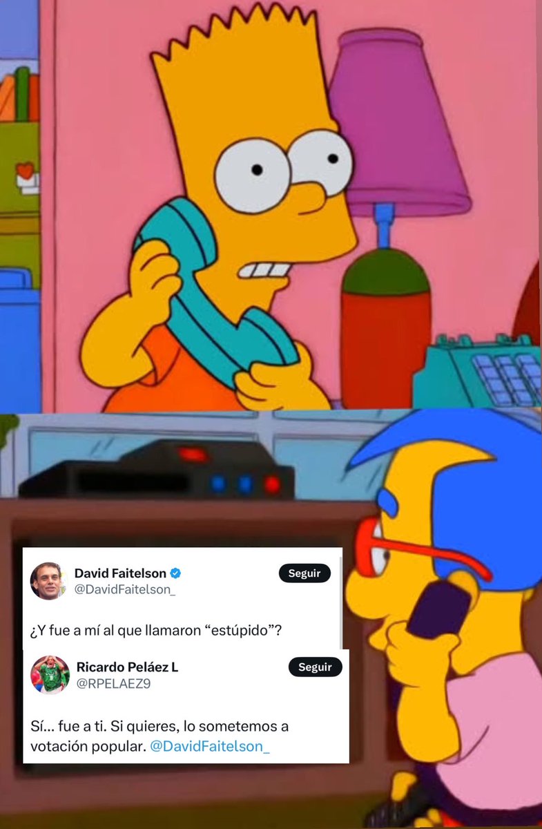 Radiohen's tweet photo. — Milhouse, ¿estás siguiendo el pleito en X de Elon Musk contra Trump? 

— Eeeeh, sí, es algo fantástico… https://t.co/yhknjNG7dL