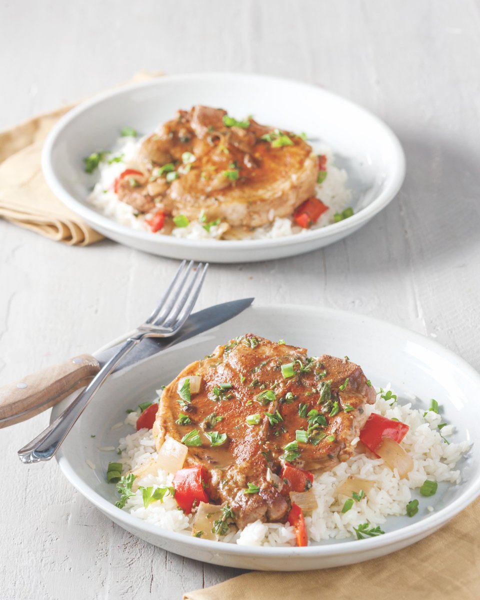 Slap Ya Mama (@slapyamama) on Twitter photo When the roux’s dark and the chops are tender… you know it’s love in a pot. 🐷🔥 Served over rice, this Cajun pork chop stew hits every time.
👇 Recipe 👇
• 1 tbsp Slap Ya Mama Original
• 6 bone-in pork chops (1” thick)
• ½ cup dark roux + 3 cups water
• 1 red bell pepper, When the roux’s dark and the chops are tender… you know it’s love in a pot. 🐷🔥 Served over rice, this Cajun pork chop stew hits every time.
👇 Recipe 👇
• 1 tbsp Slap Ya Mama Original
• 6 bone-in pork chops (1” thick)
• ½ cup dark roux + 3 cups water
• 1 red bell pepper,