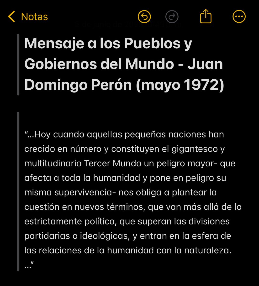 comogliok's tweet image. 5 de junio: día mundial del ambiente.
Otro día más para recordar el legado de Juan Domingo Perón en el mensaje a los pueblos y gobiernos del mundo, allá por 1972.