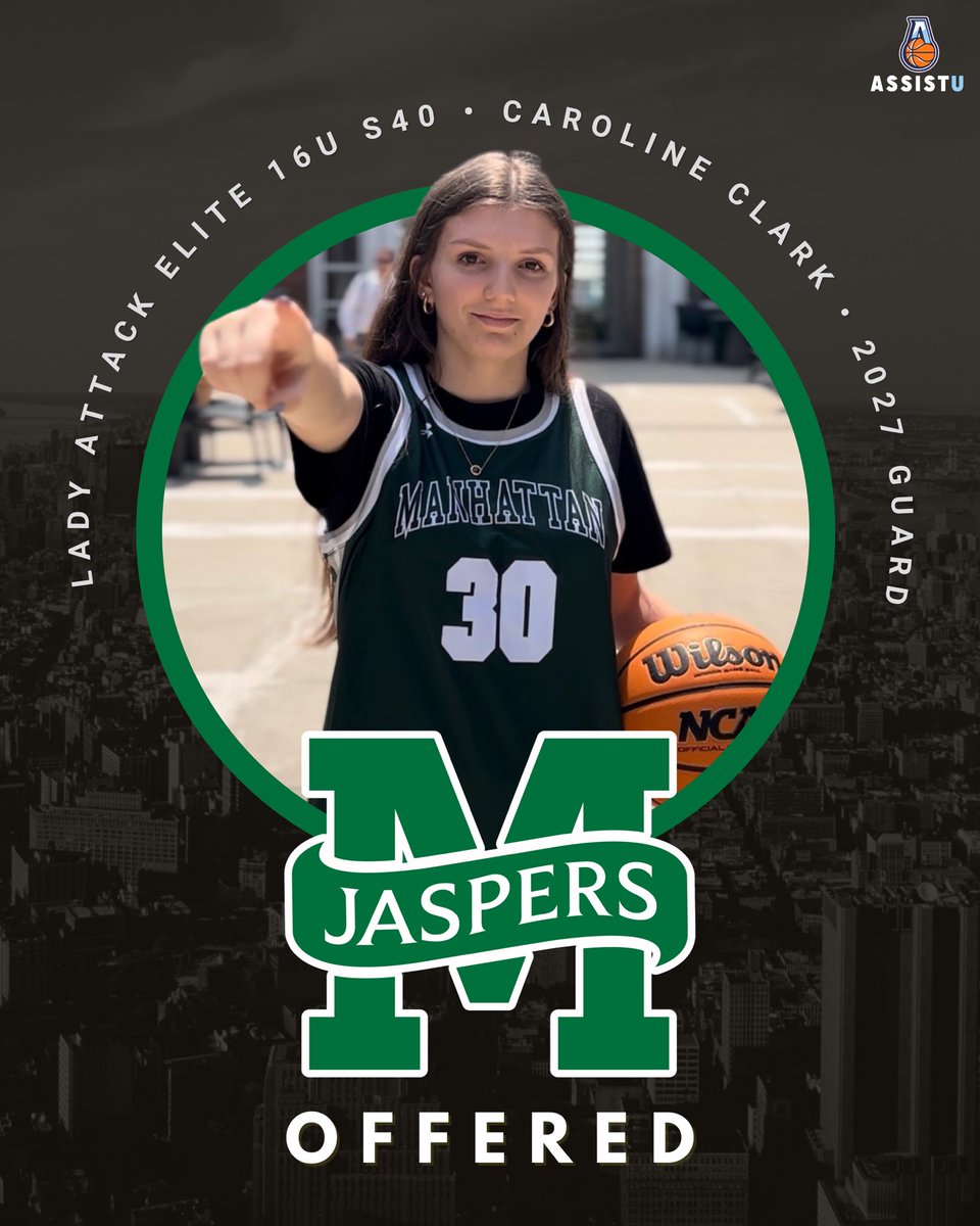 Caroline Clark (@carolinec2027) on Twitter photo So thankful and blessed to receive my first D1 offer from <a href="/Manhattan_WBB/">Manhattan Women’s Basketball</a> ! Thank you so much <a href="/heathervulin/">Heather Vulin</a> for this opportunity!
<a href="/Assist_U_/">AssistU Recruiting</a> <a href="/LADYATTACKELITE/">Lady Attack Elite Basketball</a> <a href="/LAE2027/">Lady Attack Elite Basketball - 2027</a> <a href="/JoshParcell/">Josh Parcell</a> <a href="/UCHOOPS/">Union County Hoops, Football, Baseball & Softball</a> So thankful and blessed to receive my first D1 offer from <a href="/Manhattan_WBB/">Manhattan Women’s Basketball</a> ! Thank you so much <a href="/heathervulin/">Heather Vulin</a> for this opportunity!
<a href="/Assist_U_/">AssistU Recruiting</a> <a href="/LADYATTACKELITE/">Lady Attack Elite Basketball</a> <a href="/LAE2027/">Lady Attack Elite Basketball - 2027</a> <a href="/JoshParcell/">Josh Parcell</a> <a href="/UCHOOPS/">Union County Hoops, Football, Baseball & Softball</a>