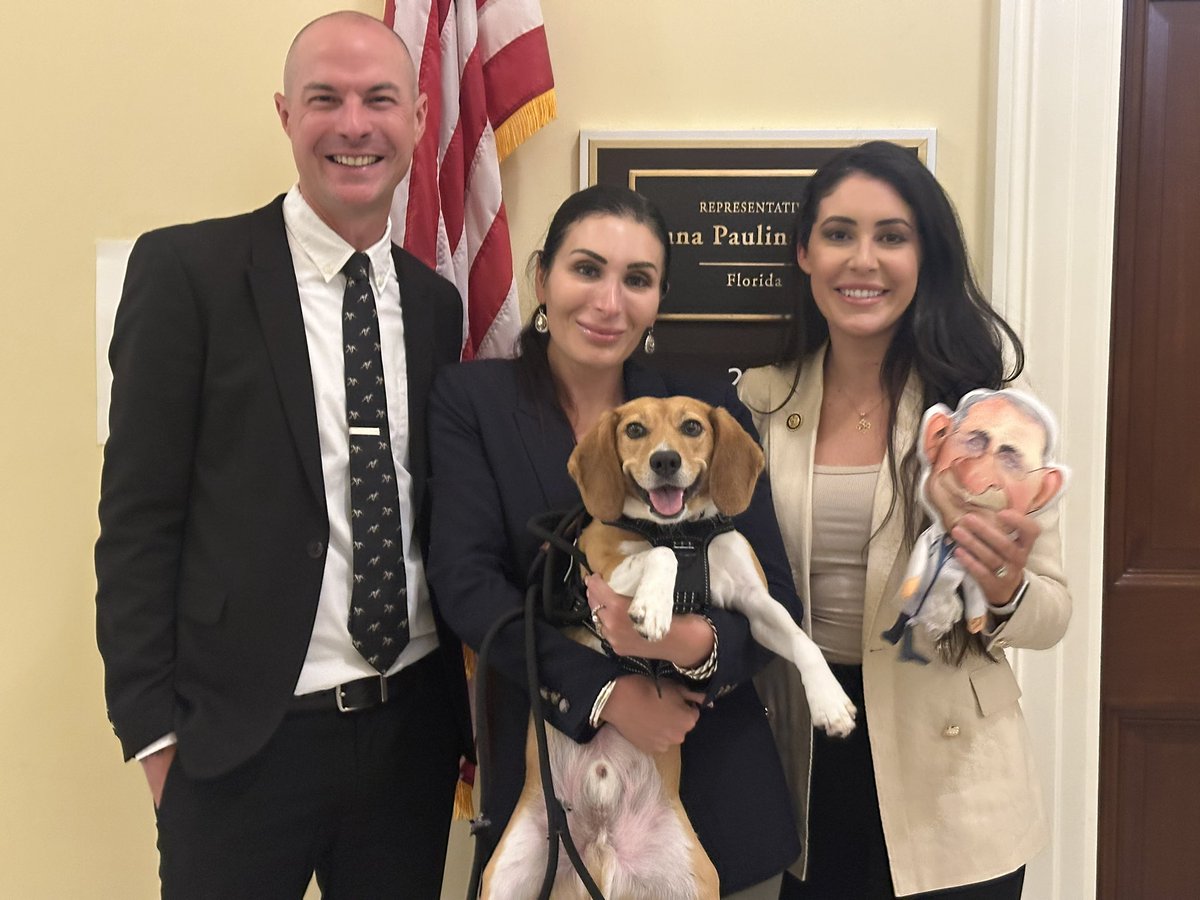 Today on Capitol Hill with <a href="/LauraLoomer/">Laura Loomer</a> and <a href="/WhiteCoatWaste/">White Coat Waste</a> advocating to end ALL government funded animal research. 

Thank you to <a href="/RepLuna/">Rep. Anna Paulina Luna</a> <a href="/RepNancyMace/">Rep. Nancy Mace</a> <a href="/RepAbeHamadeh/">Office of Congressman Abe Hamadeh</a> <a href="/RepCloudTX/">Congressman Michael Cloud</a> <a href="/RepGosar/">Rep. Paul Gosar, DDS</a> for listening to us and giving Oliver (a Fauci dog) lots of love! 🐾