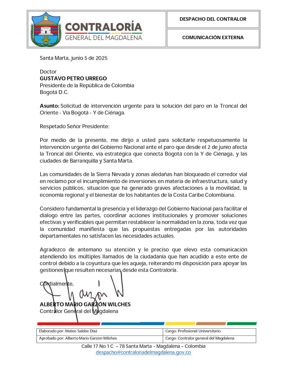 Contraloría General del Magdalena tweet media