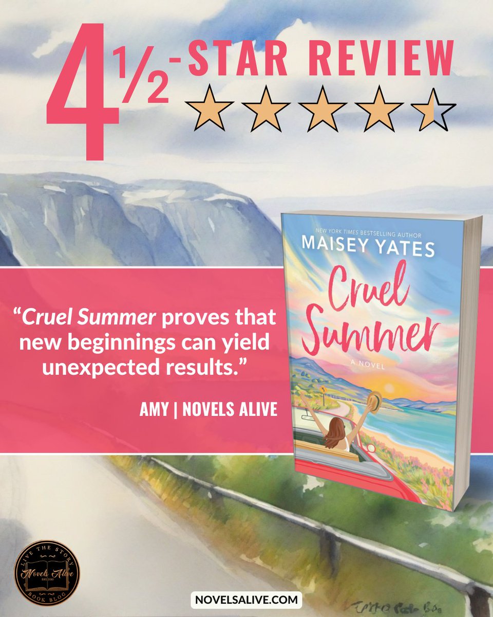 Novels Alive (@novelsalive) on Twitter photo 4.5-STAR REVIEW⭐️⭐️⭐️⭐️💫: CRUEL SUMMER by Maisey Yates <a href="/HarperCollins/">HarperCollins</a>
👉CRUEL SUMMER proves that new beginnings can yield unexpected results. bit.ly/4jGAQ5x #bookreview #womensfiction #divorce #familylife #books #book #reading #booklover #bookworm #read #bookish 4.5-STAR REVIEW⭐️⭐️⭐️⭐️💫: CRUEL SUMMER by Maisey Yates <a href="/HarperCollins/">HarperCollins</a>
👉CRUEL SUMMER proves that new beginnings can yield unexpected results. bit.ly/4jGAQ5x #bookreview #womensfiction #divorce #familylife #books #book #reading #booklover #bookworm #read #bookish