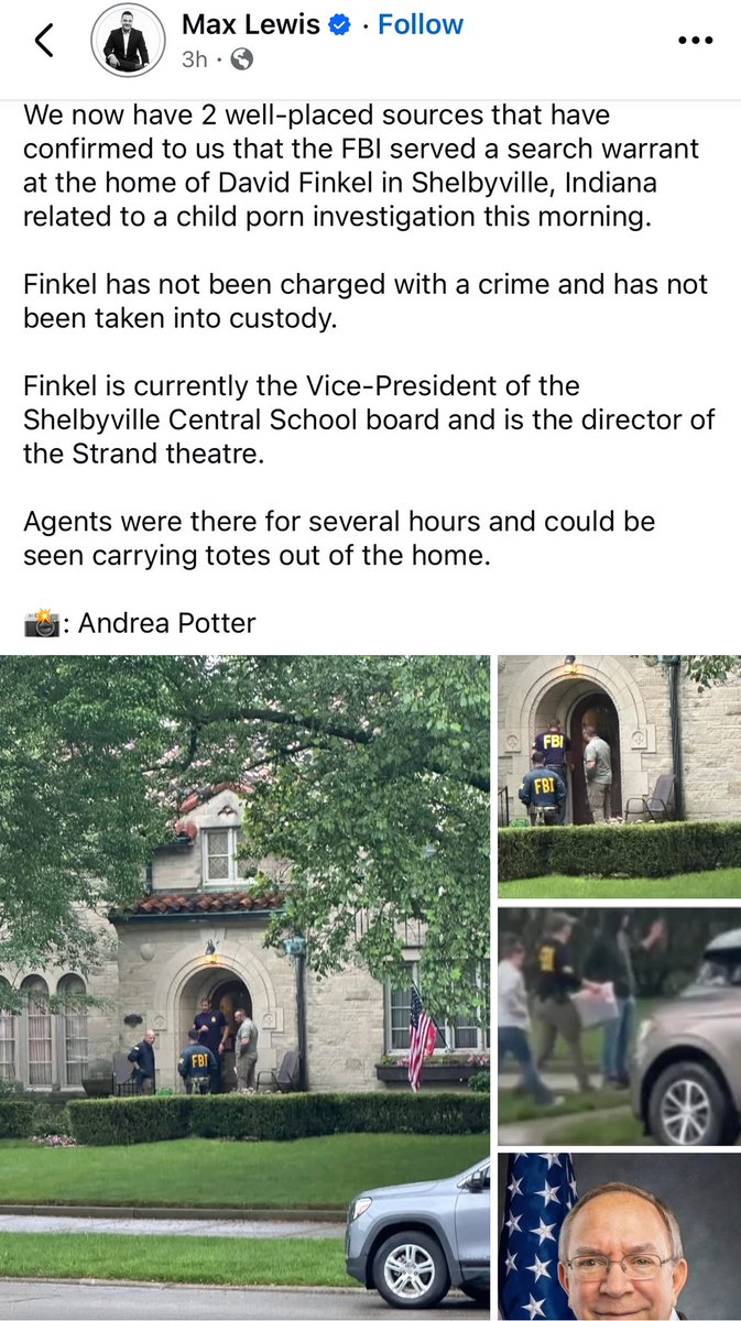 IndianaWarRoom's tweet image. .@FOX59 reporting the FBI is raiding the home of John Rusts campaign manager Dave Finkel related to a child porn investigation. FEC records show Rust paid Finkel $53,387.41 during his failed run for the U.S. Senate.