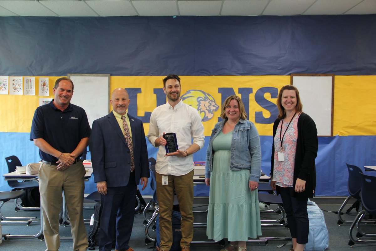 Congratulations to Jeff Prueter, who was recognized during his AP Lang class today as the Region 5 Teacher of the Year by the American Legion.