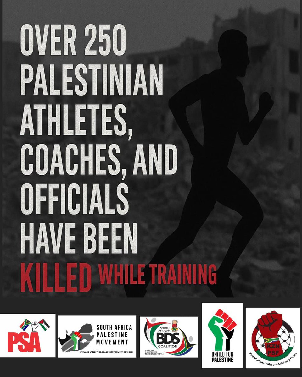 Palestine Solidarity Alliance (@psasouth_africa) on Twitter photo There’s BLOOD on the track.
<a href="/ComradesRace/">ComradesRace</a> is COMPLICIT.
While Gaza burns, they let Israeli runners whitewash war crimes.
This isn’t just a race — it’s a cover-up.
No running from genocide. No sportswashing apartheid. There’s BLOOD on the track.
<a href="/ComradesRace/">ComradesRace</a> is COMPLICIT.
While Gaza burns, they let Israeli runners whitewash war crimes.
This isn’t just a race — it’s a cover-up.
No running from genocide. No sportswashing apartheid.