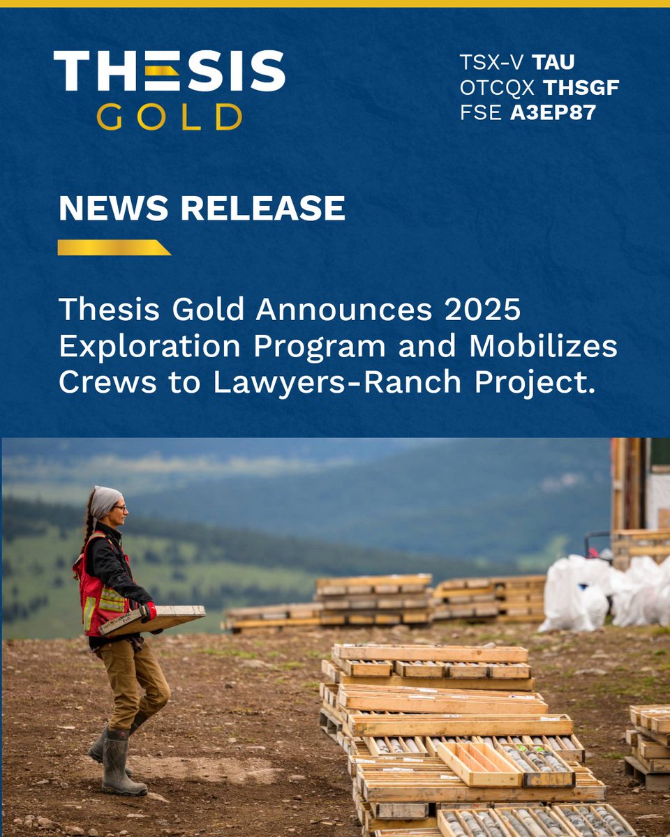 We’re mobilizing for the 2025 exploration season!

Crews are now heading to Thesis Gold’s Lawyers-Ranch gold-silver project in BC’s Toodoggone District.

This season’s program includes:
🔹 +10,000 metres of resource and exploration drilling
🔹 ~5,000 metres of geotechnical