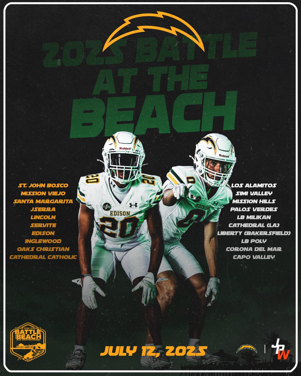 EdisonChargerFB's tweet image. Our annual Battle at the Beach is officially set for July 12th and it’s packed with talent once again