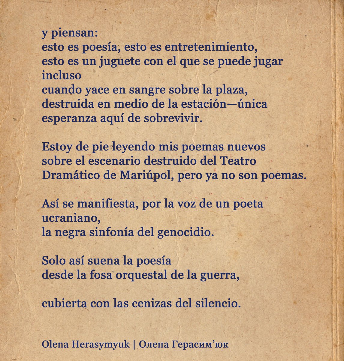 La semana pasada Olena Herasymyuk (<a href="/garryshoww/">Ра́ґнарка</a>), veterana, poeta y paramédica ucraniana, participó en el World Poetry Slam Championship 2025, que se realizó esta vez en Ciudad Juárez, México. Este es uno de sus poemas que interpretó en su participación 🌿

1/2 El video... ⬇️