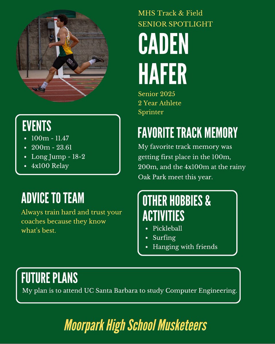 Today’s senior spotlight is on Caden Hafer!