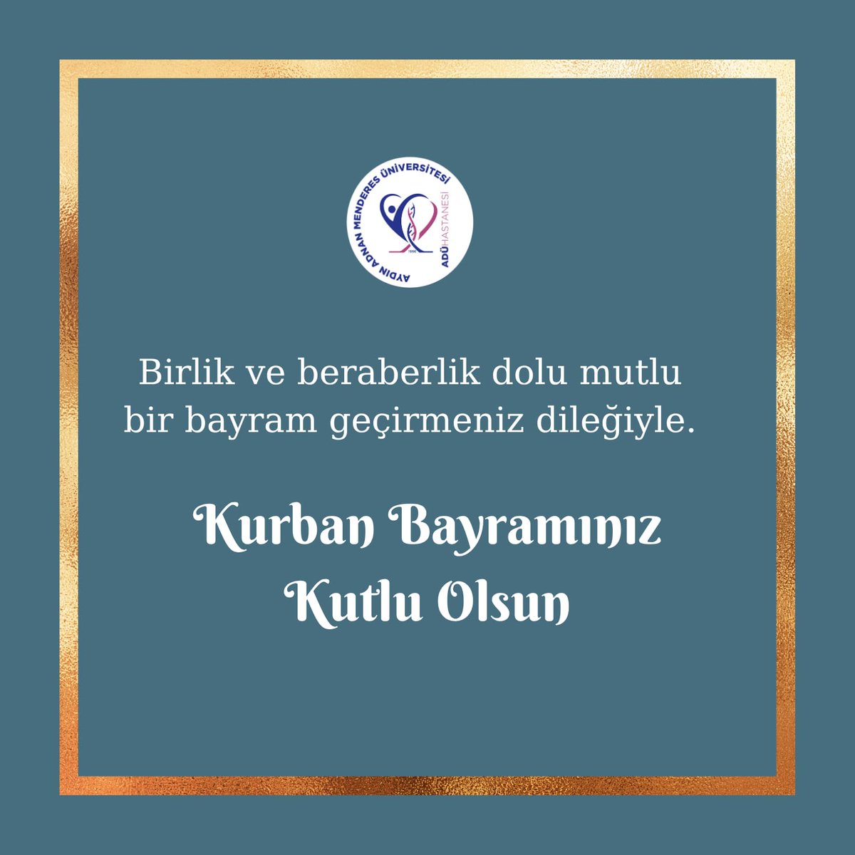 Kurban Bayramı’nın sağlık, huzur ve esenlik getirmesini diler; bu anlamlı günlerin dayanışma ruhumuzu güçlendirmesini ve birlik içinde nice bayramlara ulaşmamıza vesile olmasını temenni ederiz.