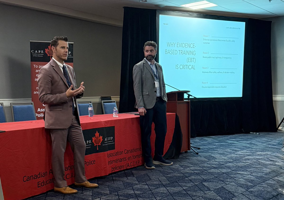 C.A.P.E. (@cape_acifp) on Twitter photo Last session of #CAPE2025
Dr. <a href="/kirkluther/">Kirk Luther</a> of Carleton and A/Sergeant Gervais of <a href="/OttawaPolice/">Ottawa Police</a> speak on the benefits of police and academic partnerships. #EBP #policeeducators #policeleaders Last session of #CAPE2025
Dr. <a href="/kirkluther/">Kirk Luther</a> of Carleton and A/Sergeant Gervais of <a href="/OttawaPolice/">Ottawa Police</a> speak on the benefits of police and academic partnerships. #EBP #policeeducators #policeleaders