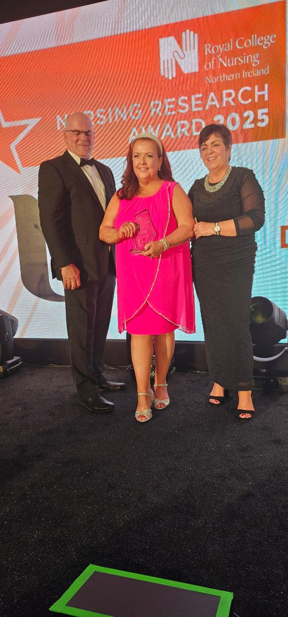 AndreaCShepherd's tweet image. Congratulations to @HarkinDeirdre who has won @theRCN NI Nurse Resercher of the Year. Can't think of a more worthy recipient. @UlsterUniSoNP #ulsternurse #50yearsofnursing