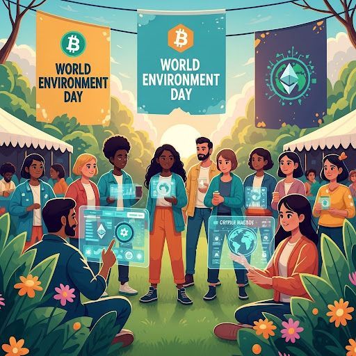 EchoChainHQ's tweet photo. Happy World Environment Day! ๐ Let's build a greener future with the power of crypto. ๐ฟ
#WorldEnvironmentDay #CryptoForClimate #SustainableCrypto https://t.co/F8sh7fcn4R