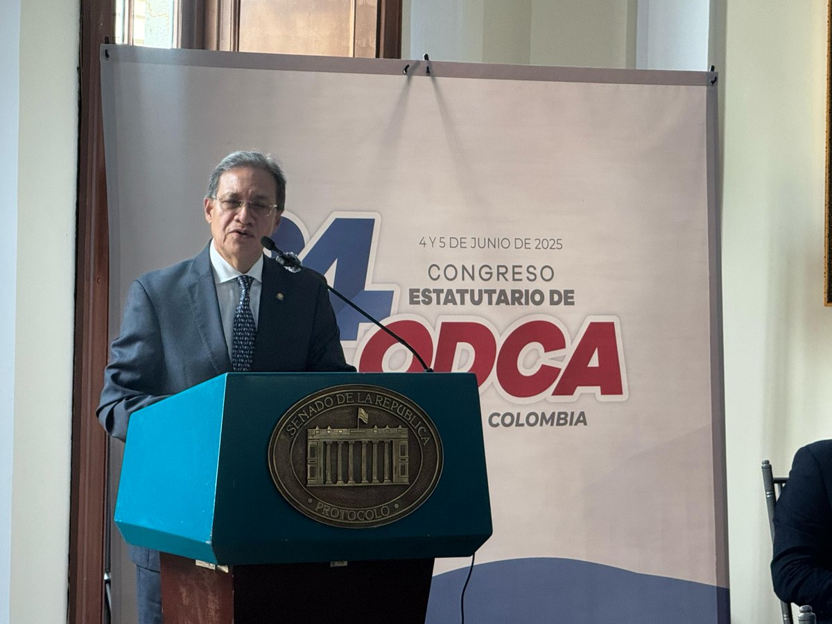 El presidente del @ConsejodeEstado, Luis Alberto Álvarez Parra, participó como invitado especial en el almuerzo oficial de instalación del 24º Congreso de la Organización Demócrata Cristiana de América <a href="/ODCA/">ODCA</a>