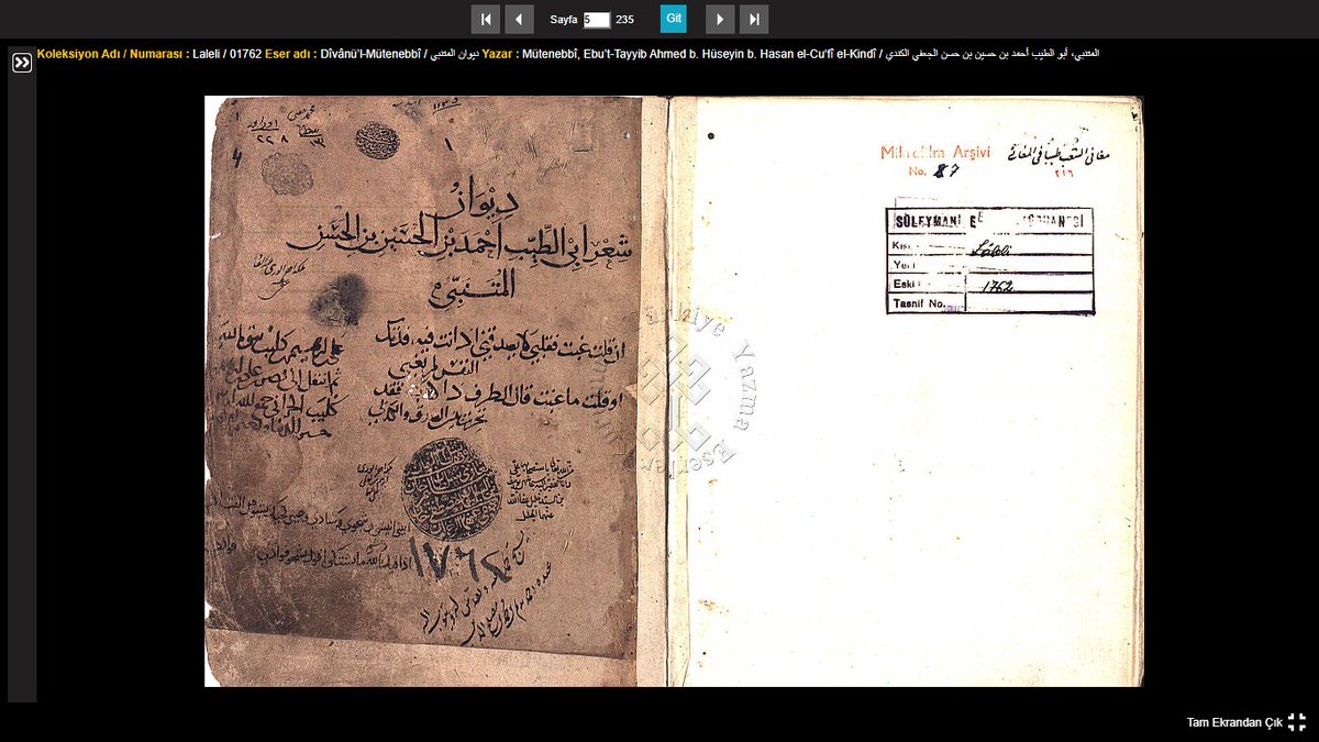 mohammedaiesh's tweet image. #مخطوطات_ألفية
نسخة فريدة من ديوان المتنبي كتبت سنة 483هـ، من مقتنيات لا له لي 1762