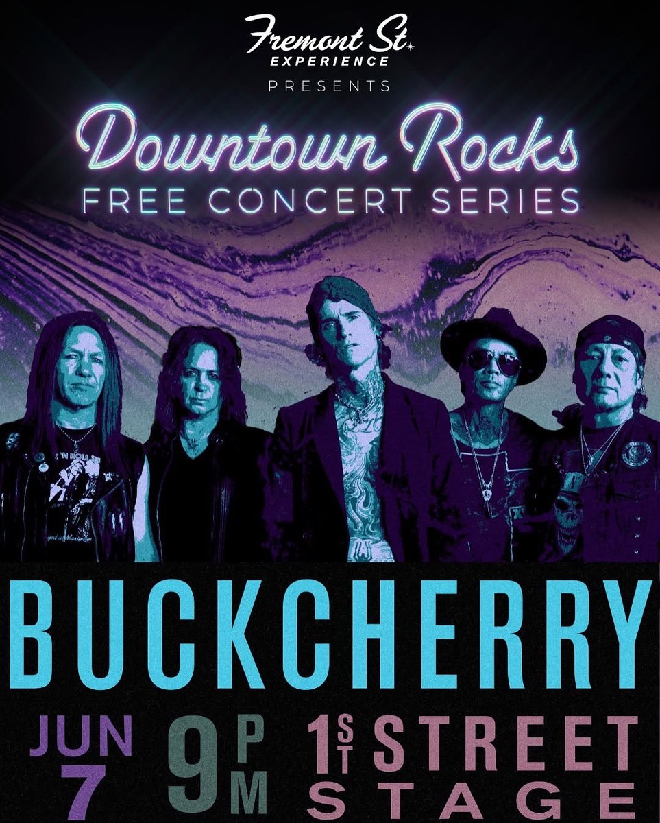 Buckcherry (@buckcherry) on Twitter photo LAS VEGAS!!! You ready to #RoarLikeThunder?! We're bringin' the Rock Show to <a href="/FSELV/">Fremont Street Exp</a> THIS SATURDAY NIGHT!! The party starts at 9PM so, start makin' plans and LET'S GET IT!! ⚡️🤘⚡️ LAS VEGAS!!! You ready to #RoarLikeThunder?! We're bringin' the Rock Show to <a href="/FSELV/">Fremont Street Exp</a> THIS SATURDAY NIGHT!! The party starts at 9PM so, start makin' plans and LET'S GET IT!! ⚡️🤘⚡️