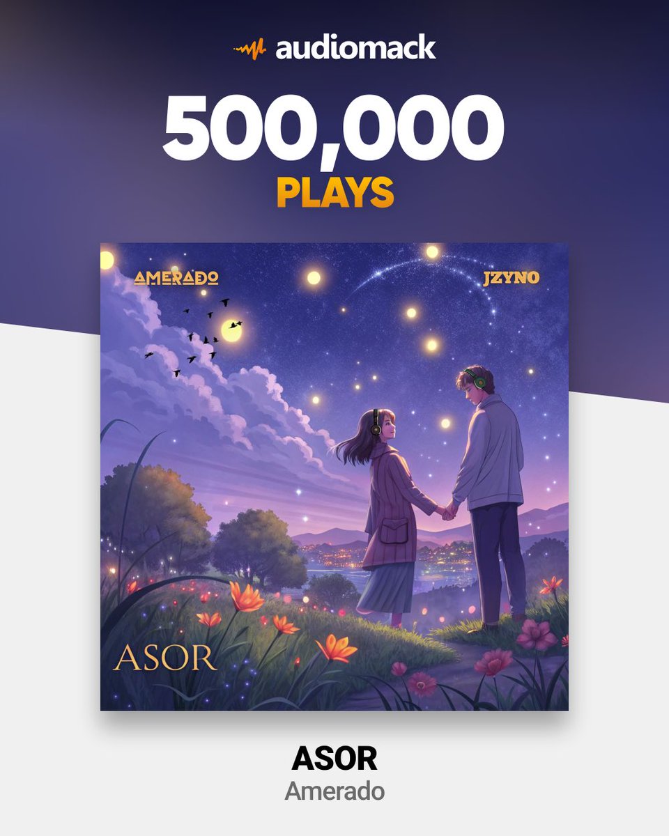 Half a milli for ASOR.. less than a week old ❤️
Keep streaming: audiomack.com/amerado/song/a…